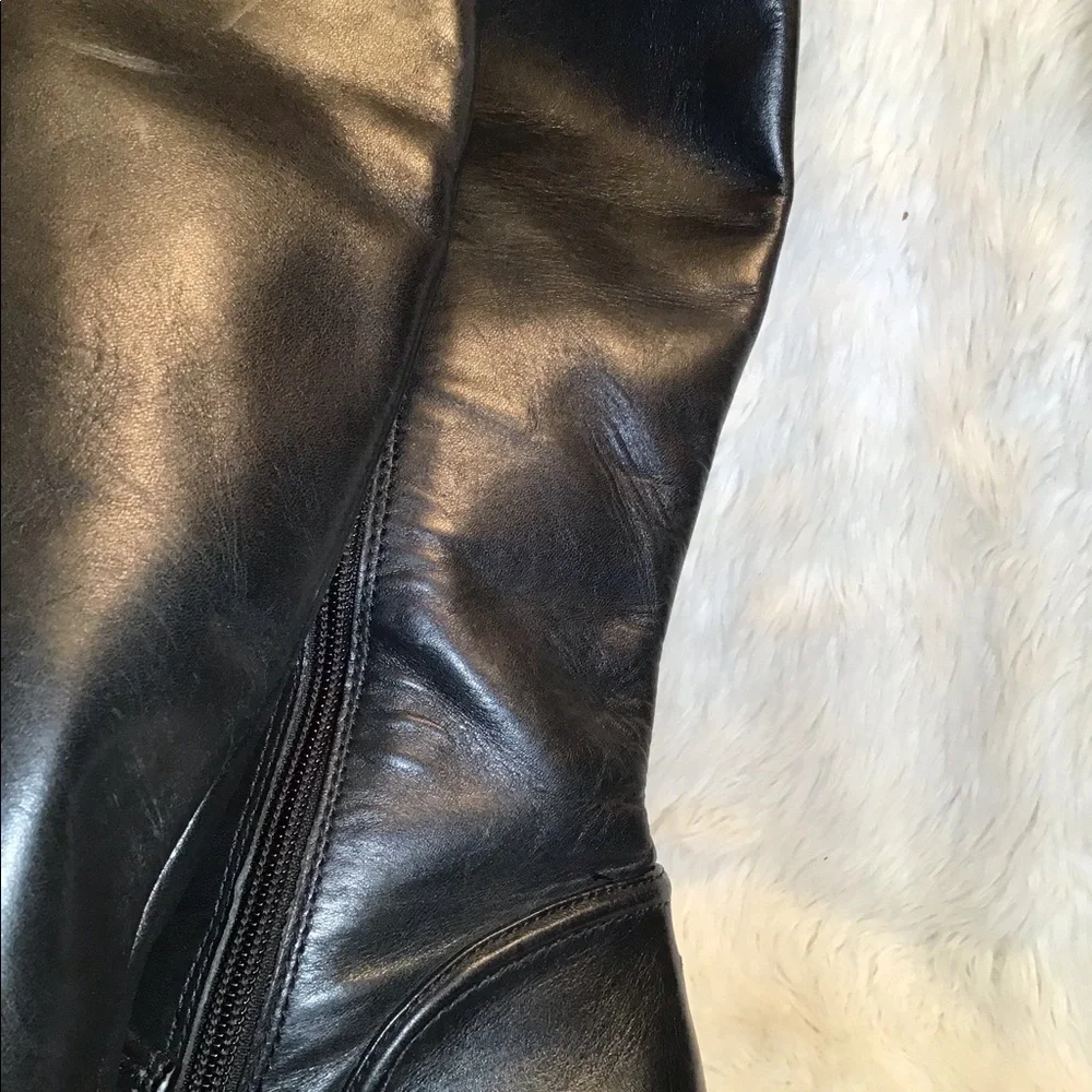 Coach Cecelia black leather riding boots size 8